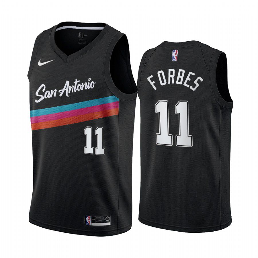 Men San Antonio Spurs 11 bryn forbes black city edition fiesta colors 2020 nba jersey